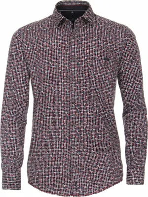 Produktbild von 30722 Casa Moda, ,  Herren langarm Hemd, Popeline, Karoprint bordeaux blau, XXL