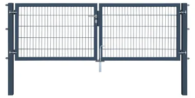 Produktbild von 300 x 100 cm Doppelstabmatten Industrietor 2-flügelig 6/5/6 Anthrazit