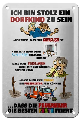 Produktbild von Blechschild Spruch 12x18cm Stolz Dorfkind zu sein