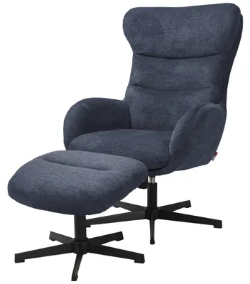 Produktbild von Relaxsessel Lucito inkl. Fußhocker - drehbar - blau