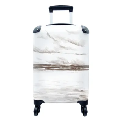 Produktbild von MuchoWow® Koffer Handgepäck Trolley Rollkoffer Kleine Reisekoffer mit 4 Rollen - Meer - Himmel - Strand - Cabin Size < 55x40x23 cm & 55x40x20 cm - Fotokoffer - Kabinenkoffer - Boardgepäck - Reise-Box - Reisekoffer - Reisegepäck - Koffer mit Bild - Trolley für Kinder