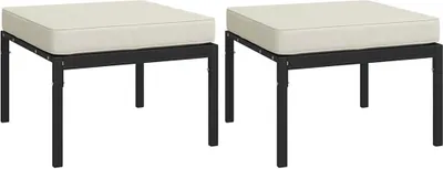 Obrázok produktu pre vidaXL Záhradná stolička s vankúšmi pieskovej farby 2 ks 60x60x35 cm Oceľ