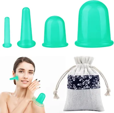 Image de Ensemble de 4 ventouses en silicone, pour le massage anti-cellulite et la relaxation