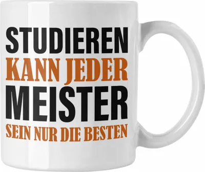 Produktbild von Trendation - Meisterprüfung Bestanden Geschenke Meister Prüfung Tassen Männer Metallbauer Dachdecker Maler Elektrotechnik Elektronik Schreiner (Weiß)
