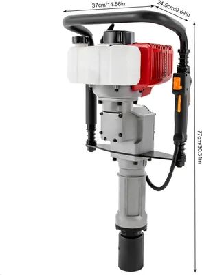 Obrázek produktu pro Zemní vrtačka – benzínová vrtačka na sloupky – motor 52 cm³, dvoutaktní – výkon 1900 W – pro vrtáky 55–70 mm – pro zahradu, stavebnictví, zemědělství – červená