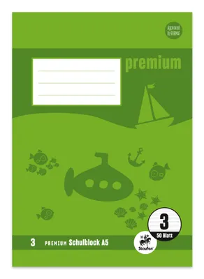 Produktbild von Staufen® 734042003 Schulblock PREMIUM LIN 3 - A5, 50 Blatt, 90 g/qm, liniert