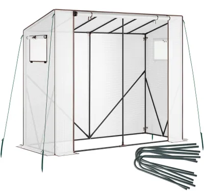 Obrázek produktu pro Zahradní skleník tectake® Anton, odolný vůči povětrnostním vlivům a UV záření, rozměry 200 x 77 x 170 cm, včetně montážního materiálu