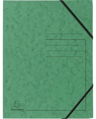 Produktbild von Exacompta 25x Eckspannmappe + Gummizug ohne Klappen, Karton, A4, Grün, 555413E