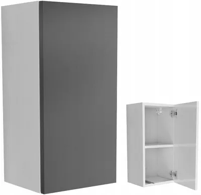 Zdjęcie produktu dla wisząca szafka łazienkowa do łazienki półka biała szary mat 30x60x25 cm