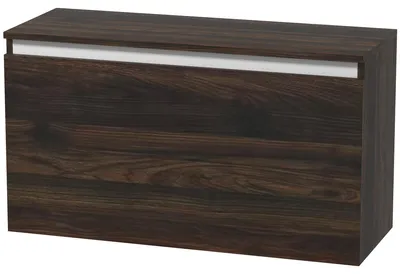 Produktbild von Wandmontierter Nachttisch mit griffloser Schublade, 80 x 30 x 45 cm, Nussbaum