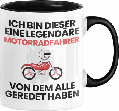 Produktbild von Motorradfahrer Geschenk Tasse Lustige Geschenkidee Geburtstag für Motorradfahrer Ich Bin Dieser Legendäre Motorradfahrer Von Dem Alle Geredet Haben Kaffee-Becher (Schwarz)