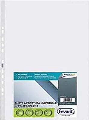Productafbeelding van Favorit, opbergmapjes voor kassabonnen, doorzichtig, polypropyleen (PP), 215 mm, 305 mm, 6 stuks