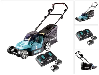 Obrázek produktu pro Akumulátorová sekačka Makita DLM 432 PM2 36 V ( 2x 18 V ) 43 cm bezkartáčová + 2x akumulátor 4,0 Ah + dvojitá nabíječka