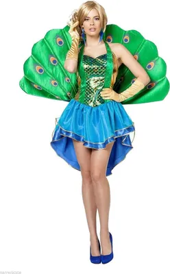 Produktbild von W4827-38 Damen Pfauen Kleid Kostüm mit Flügel Gr.38