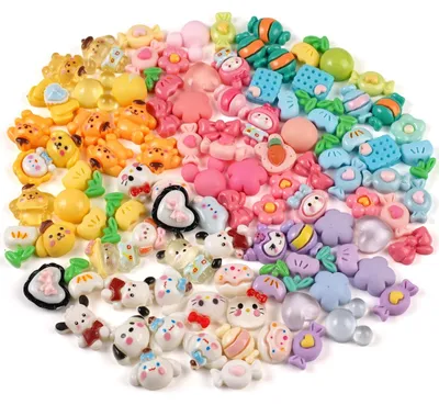 Zdjęcie produktu dla 100 sztuk różnych zawieszek slime do rękodzieła i scrapbookingu