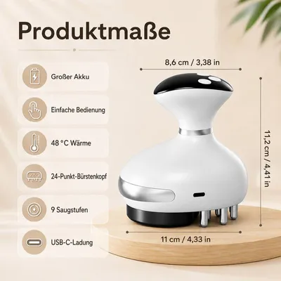 Produktbild von Schröpfgerät 3-in-1 elektrisch – Vakuum + Gua Sha, 9 Stufen, 1200mAh | Lymphdrainage & Anti-Cellulite Massage
