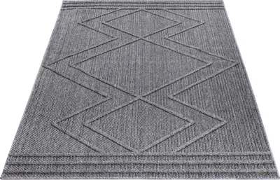 Produktbild von Teppich Läufer Wetterfest Grau 80x150 Boho Design aus Polypropylen