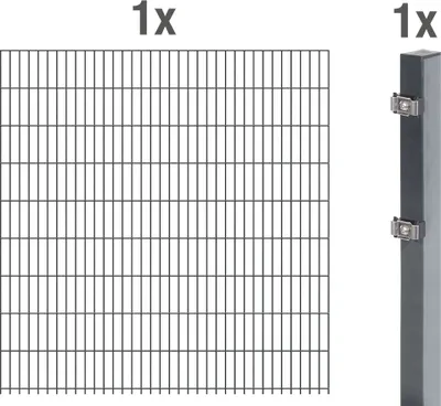 Produktbild von Alberts Anbauset Doppelstabmattenzaun anthrazit Höhe 183 cm Länge 2,5 m