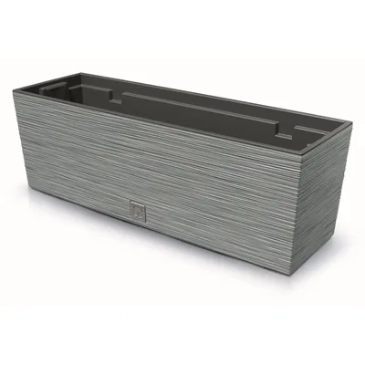 Obrázek produktu pro Květináč Dláto vzor Balkón 58x18x19,5 cm šedá s vložkou