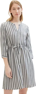 Produktbild von TOM TAILOR Elegantes Kleid mit Gürtel Kurzes Gestreiftes Dress Größe: 42