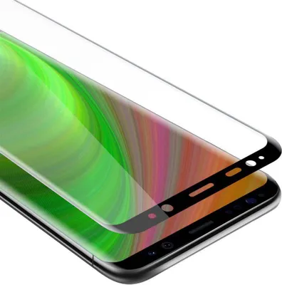 Produktbild von Cadorabo Panzerfolie für Samsung Galaxy S8 Schutzfolie in Schwarz Vollbild Folie Tempered Display Schutzglas