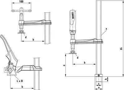 Zdjęcie produktu dla BESSEY TW28-30-12K, Zacisk F., 1 szt., 30 cm