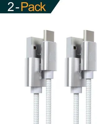 Produktbild von 2x 3m USB-C Kabel Weiß Schnell Ladekabel Datenkabel für Samsung Huawei