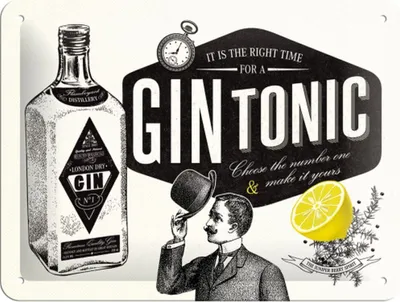 Produktbild von Nostalgic-Art - Blechschild 15x20 cm - Open Bar - Gin Tonic
