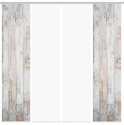 Produktbild von VISION S LIZZA Schiebegardine, halbtransparente Bambus-Optik, 260x60 cm, grau, Holzmotiv