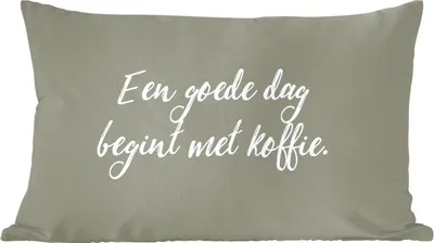 Produktbild von MuchoWow® Zierkissen Sofakissen Wohnzimmer Dekokissen 50x30 cm Sprichwörter - Ein guter Tag beginnt mit Kaffee - Kaffee - Zitate - Wohnzimmerdekoration - Polster mit Photo