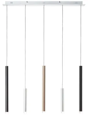 Produktbild von BRILLIANT Pendelleuchte, 5-flammig Cembalo silber IP20  20 Watt dimmbar LED integriert