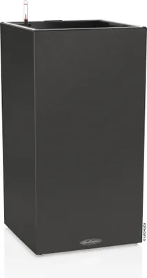 Zdjęcie produktu dla Sadzarka LECHUZA CANTO Stone 40 LED High Graphite czarna | z nawadnianiem, wkładem roślinnym z paskiem świetlnym LED | wygląd kamienia naturalnego|40 x 40 x 76 cm| 13642