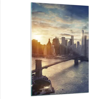 Produktbild von Bilder auf glas - Einteilig - New York Stadt - 80x120cm - Glasbilder - Wandbilder - Bilder - zum Aufhängen bereit - Wanddekoration aus Glas - Glas Bilder - Wandbild auf Glas - GPA80x120-3733