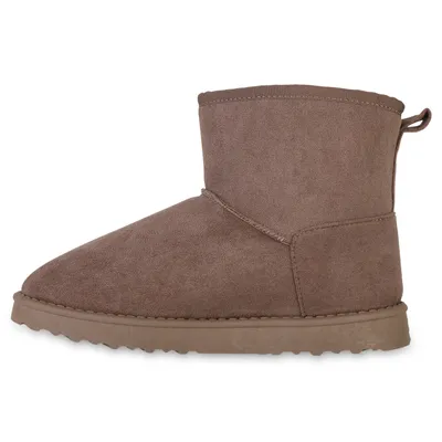 Produktbild von VAN HILL Damen Warm Gefütterte Winter Boots Bequeme Profil-Sohle Schuhe 841455, Farbe: Khaki, Größe: 38