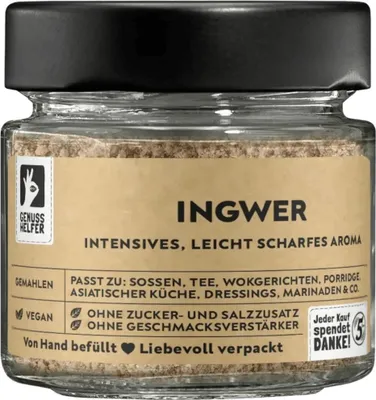 Produktbild von Ingwer, gemahlen, Ingwerpulver zum Kochen, 30g im Glas