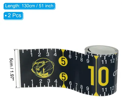 Produktbild von Klebendes Fischma?band, 2er Pack 130 cm Fischmessband Aufkleberband Wasserdicht fš¹r Angelboot Kajak Werkbank, Schwarz