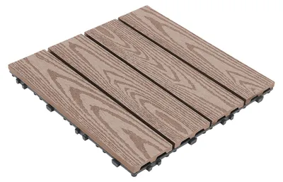 Produktbild von Verbunddeckfliesen, langlebiges WPC-Material, geeignet für den Innen- und Außenbereich, Braun