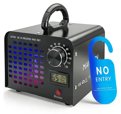 Zdjęcie produktu dla Generator ozonu 60000 mg/h, przemysłowy oczyszczacz powietrza z timerem 10-120 minut i wyświetlaczem LCD. Wysokowydajny ozonizator do samochodów, domów, kuchni, usuwający dym