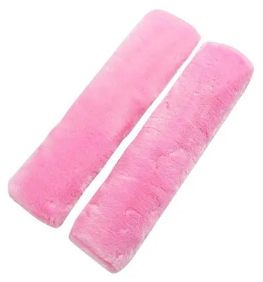 Produktbild von 2x Lammfell Autositzgurt Schulterpolster Rosa