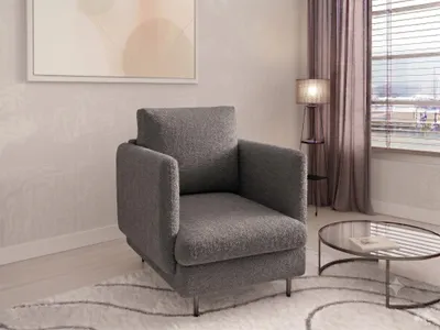 Productafbeelding van Design fauteuil HELMER, bekleding: stof Baloo, kleur: grafiet