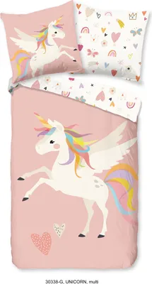 Produktbild von Good Morning Kinder Bettwäsche Einhorn - 135x200 cm - 100% Baumwolle