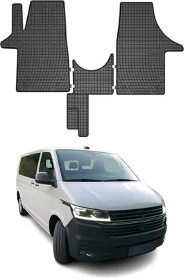 Image de Tapis de Sol pour VW T6 T6.1 Transporter 2015-2024 OMAC Noir Caoutchouc