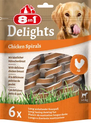 Produktbild von 8in1 Hundeleckerli Chicken Spirals 60 g