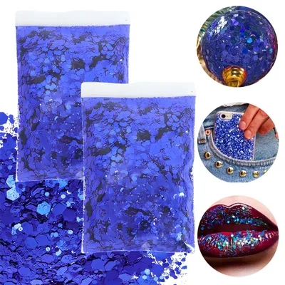 Glitzer 100 g, ultrafein, PET, für Nail Art & Basteln, Königsblau