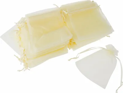 Produktbild von VBS XXL Organzasäckchen "7,5 x 12 cm", 100 Stück Creme