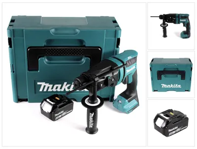 Image de Makita DHR 182 M1J Marteau perforateur sans fil 18V 1,7J SDS plus Brushless + 1x batterie 4,0Ah + Makpac - sans chargeur
