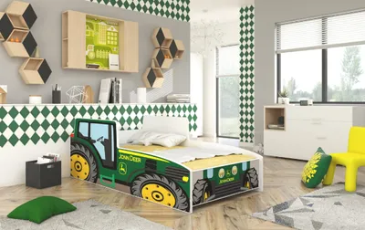 Obrázek produktu pro Dětská postel ve tvaru traktoru 70x140 cm CALNA - zelená