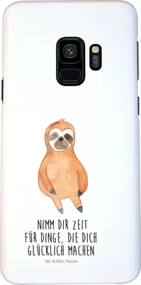 Produktbild von Mr. & Mrs. Panda Samsung Galaxy S9 Handyhülle Faultier Zufrieden - Weiß - Geschenk, Hülle, Ruhe, Cover, Handy Schutzhülle, Glück, Smartphone, Frieden