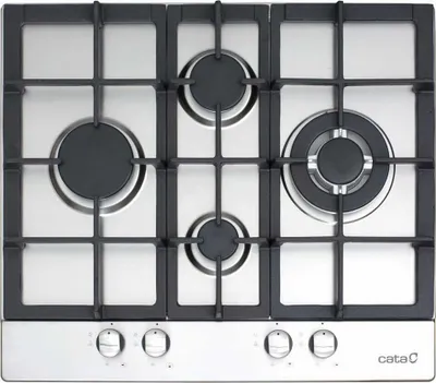 Image de Table de cuisson à gaz cata LGD 631 Inox en acier inoxydable à 4 brûleurs