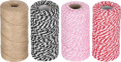 Produktbild von 4 Stück Wickelschnur, gedrehtes Baumwoll-Bäckergarn, DIY-Handwerk, handgefertigtes Zubehör